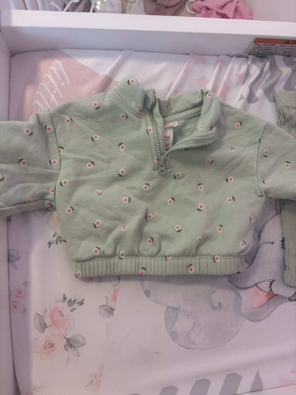 Cat & Jack Green Floral Matching set